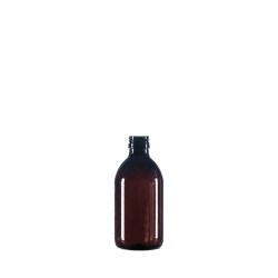 300ml Amber PET Pharma Sirop Bottle, 28mm ROPP Neck 100% PCR